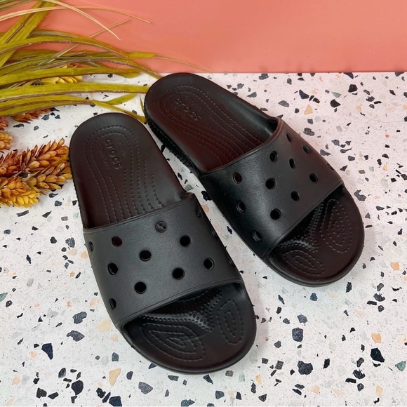 CROCS Classic Iconic Slide V2 Women’s Slip On Comfort Sandals Sz 7 - Picture 1 of 8